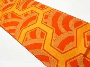 川島織物製　青海波に幾何学模様織出し袋帯